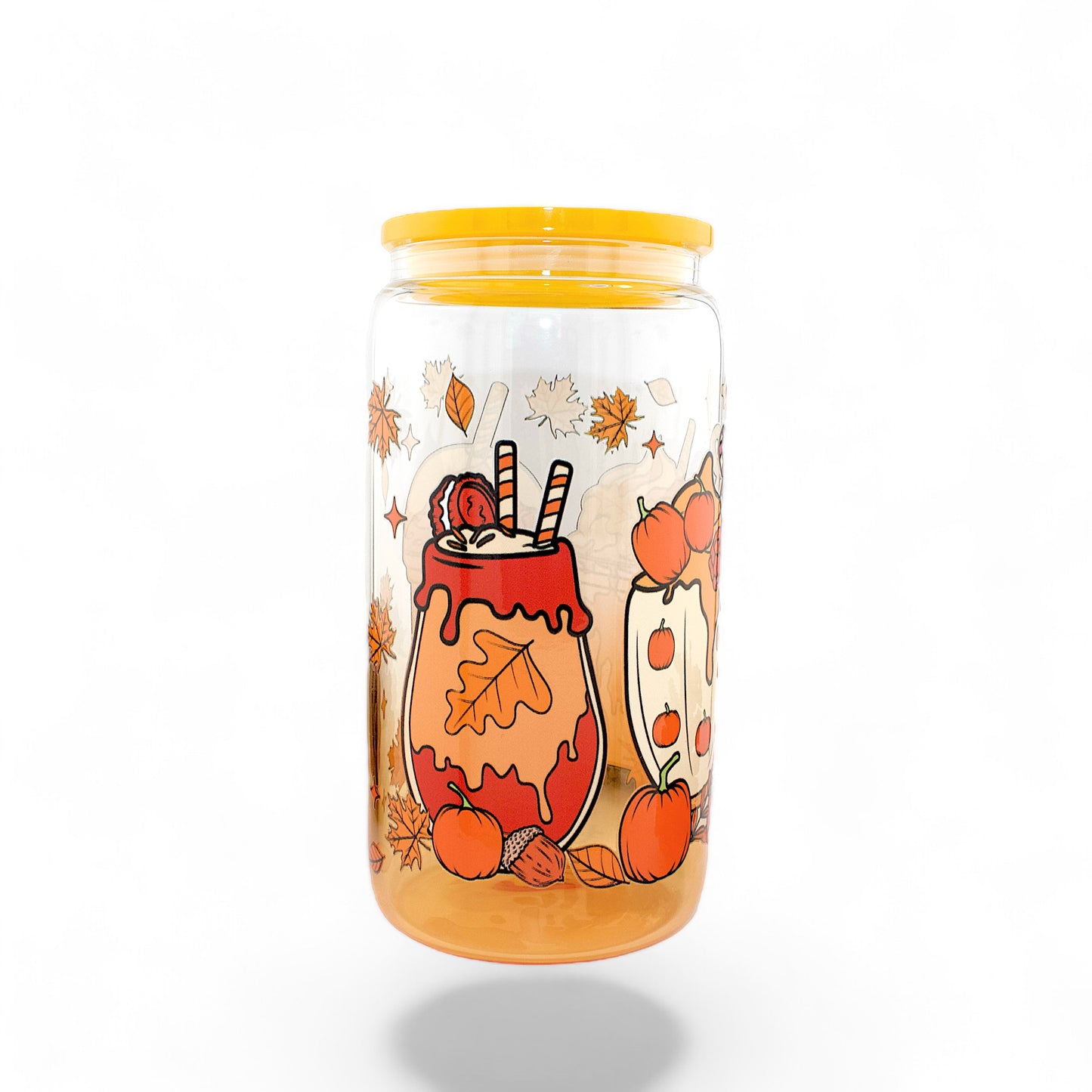 Fall Theme 16oz Tumbler W/ Straw