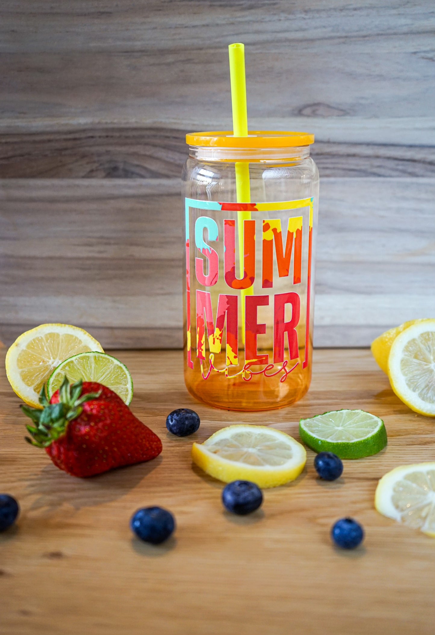 Summer Vibes Premium Glass Tumblers 16 oz