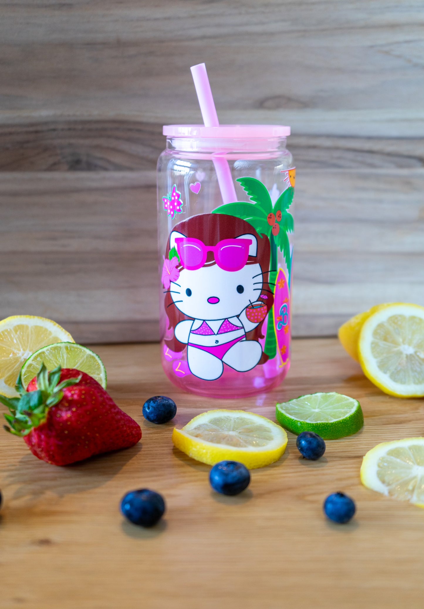 Summer Vibes Premium Glass Tumblers 16 oz