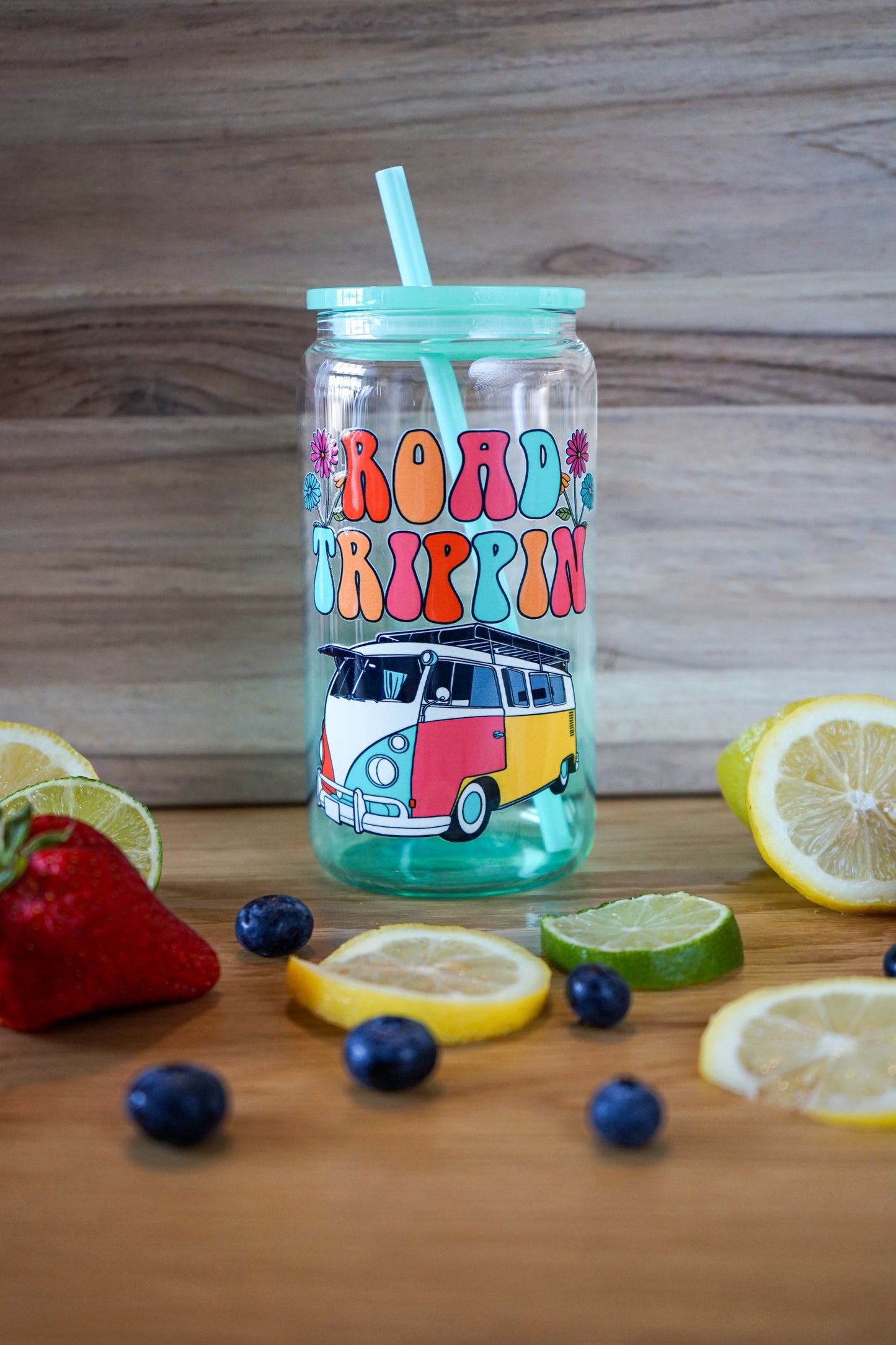 Summer Vibes Premium Glass Tumblers 16 oz