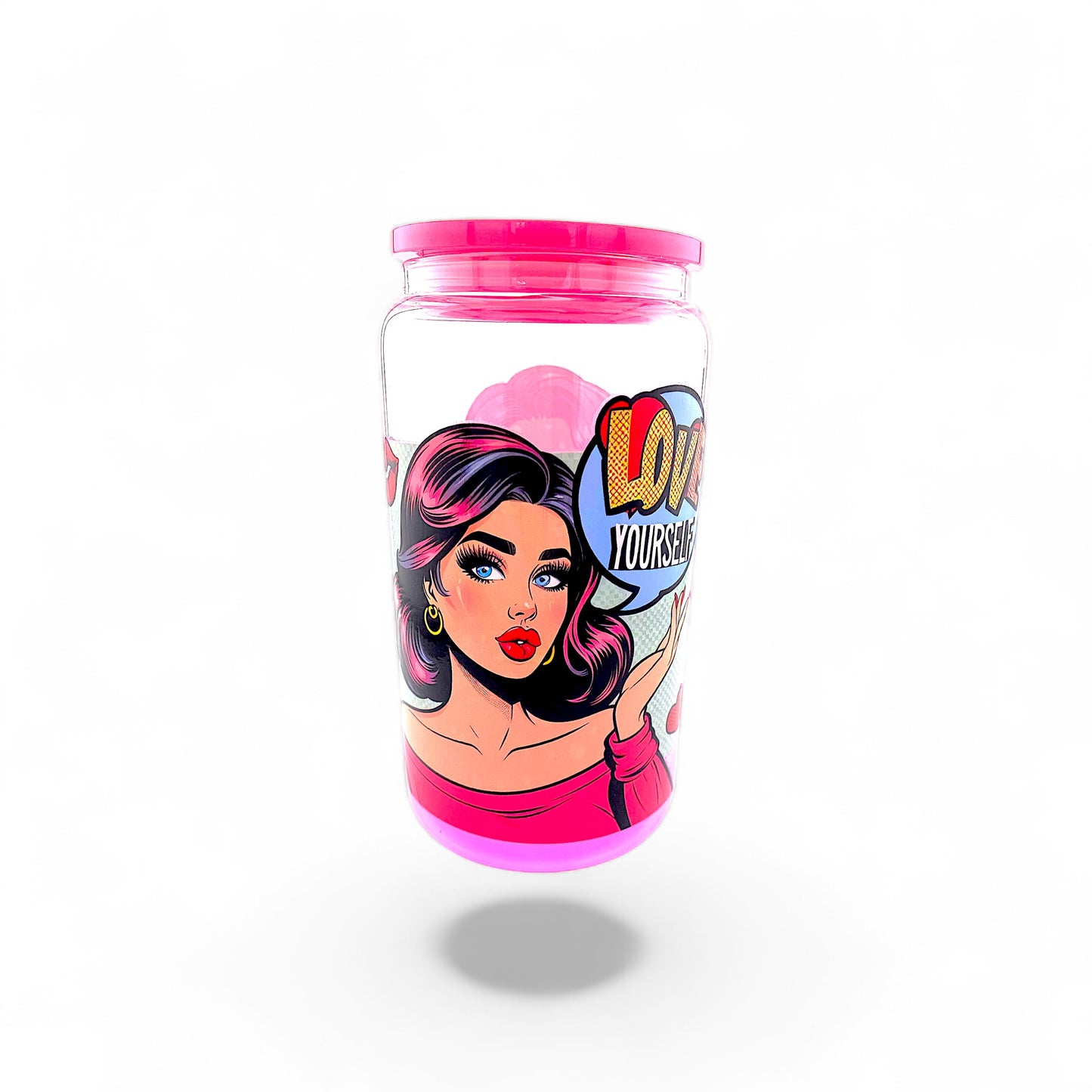 Pin-Up Girl 16oz Glass Tumbler w/ Straw