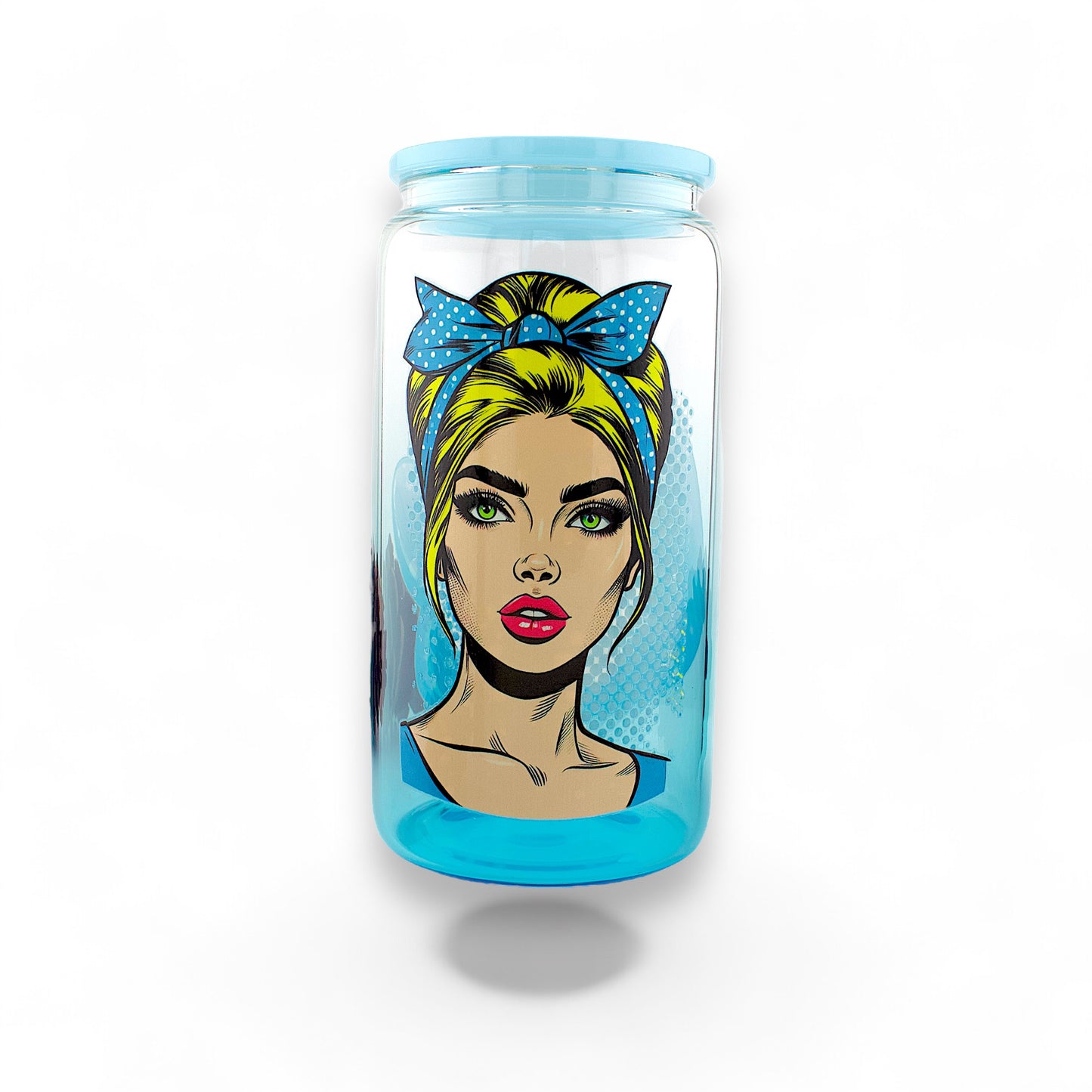 Pin-Up Girl 16oz Glass Tumbler w/ Straw