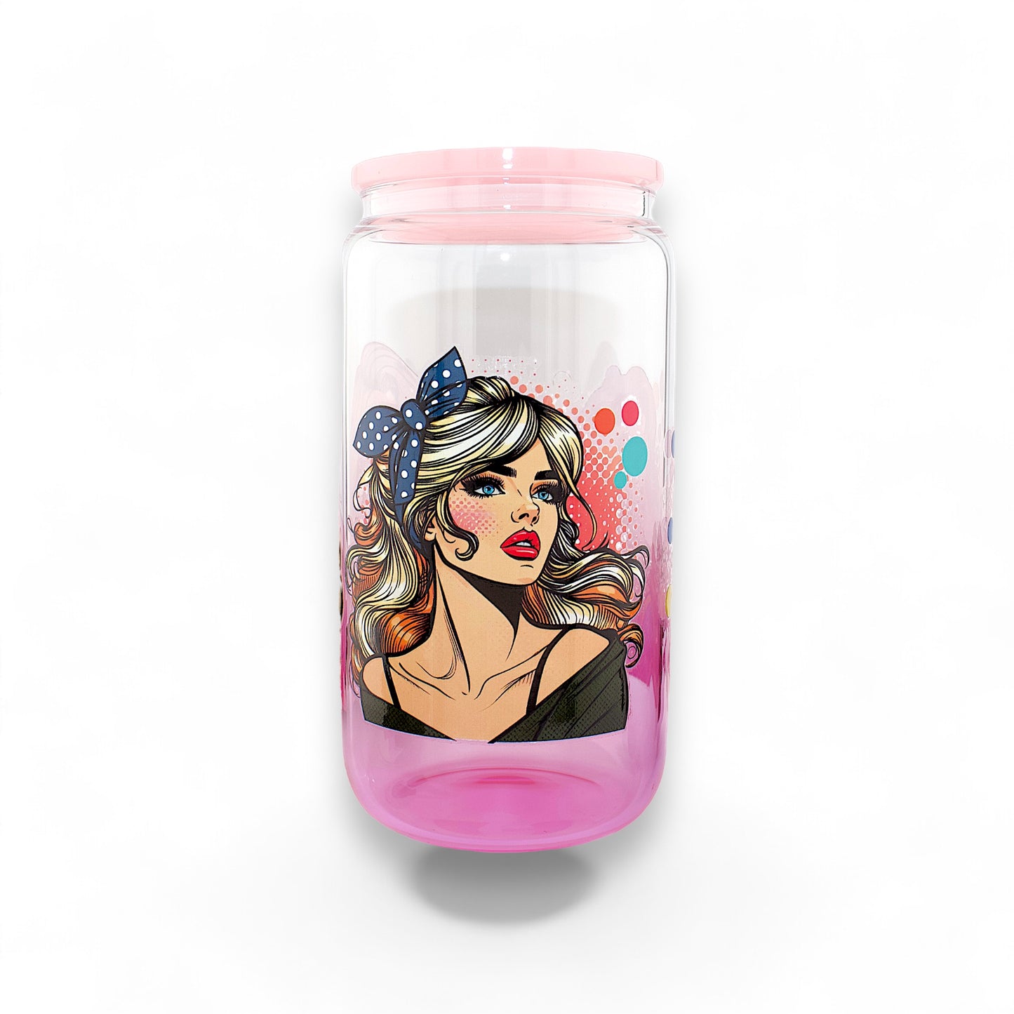 Pin-Up Girl 16oz Glass Tumbler w/ Straw