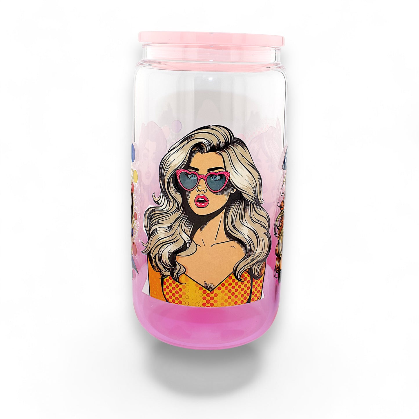 Pin-Up Girl 16oz Glass Tumbler w/ Straw