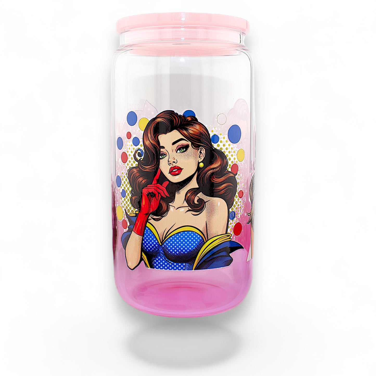 Pin-Up Girl 16oz Glass Tumbler w/ Straw