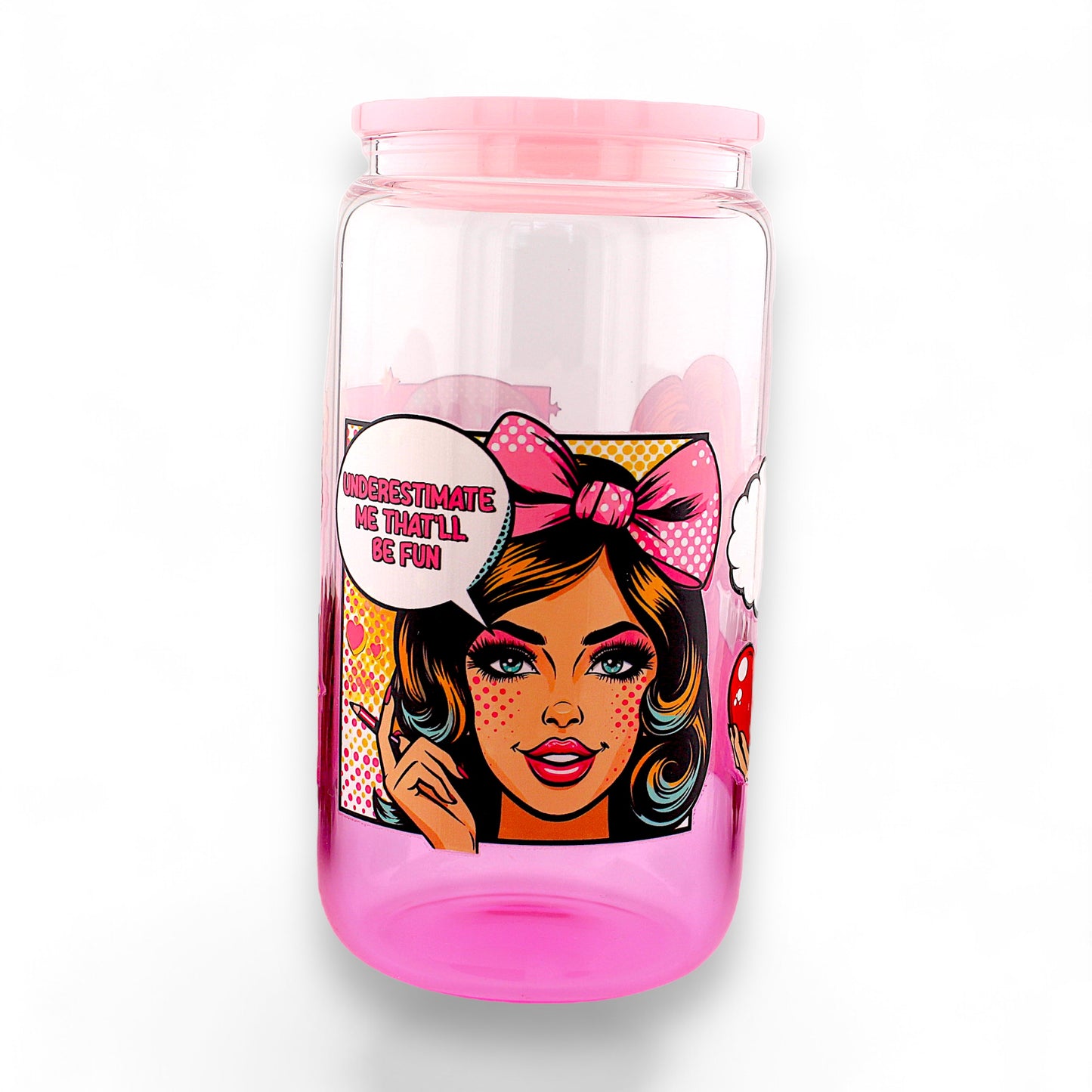 Pin-Up Girl 16oz Glass Tumbler w/ Straw