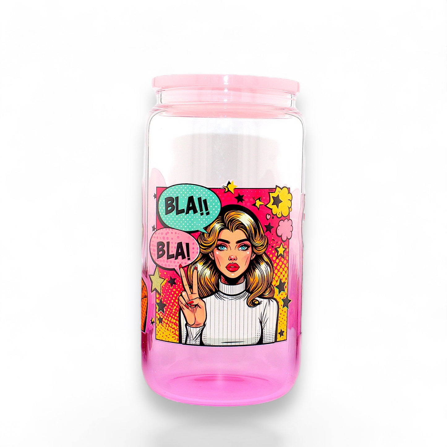 Pin-Up Girl 16oz Glass Tumbler w/ Straw